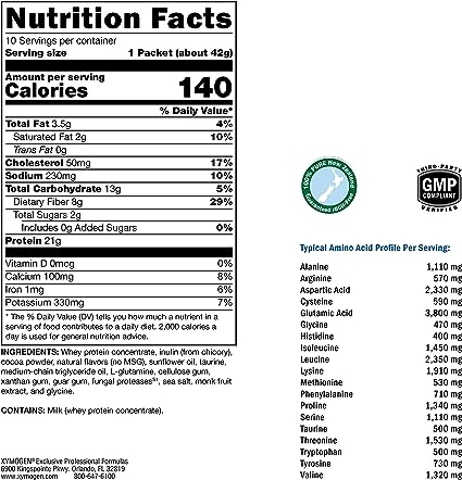 FIT Food® Lean Whey Creamy Chocolate No Added Sugar, No Stevia 10 Servings